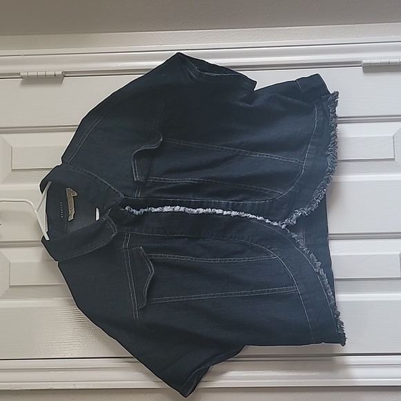 Fine Jeans Women's Denim Fringed Jacket Size 26 - Picture 1 of 6